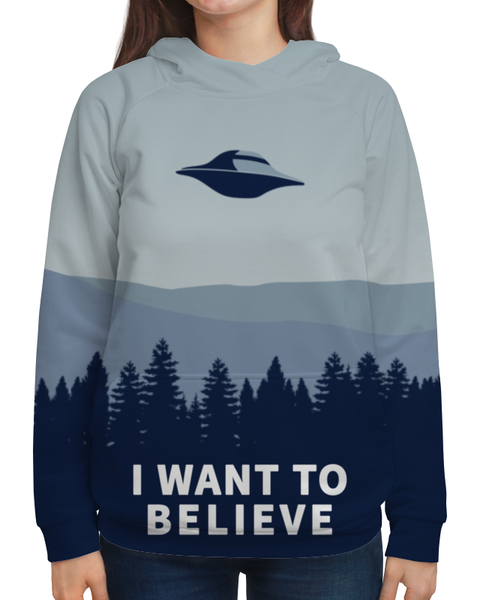 Заказать толстовку в Москве. Толстовка с полной запечаткой I Want to Believe  от ISliM - готовые дизайны и нанесение принтов.