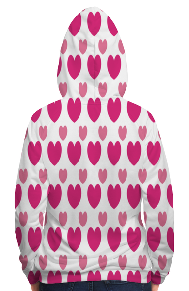 Заказать толстовку в Москве. Толстовка с полной запечаткой Розовые сердечки от THE_NISE  - готовые дизайны и нанесение принтов.