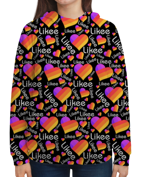 Заказать толстовку в Москве. Толстовка с полной запечаткой Likee  от DESIGNER   - готовые дизайны и нанесение принтов.