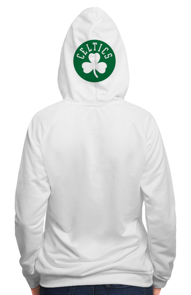 Заказать толстовку в Москве. Толстовка с полной запечаткой Boston Celtics белая от oldmasta@gmail.com - готовые дизайны и нанесение принтов.