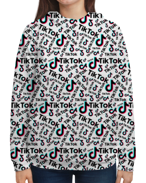 Заказать толстовку в Москве. Толстовка с полной запечаткой TikTok  от DESIGNER   - готовые дизайны и нанесение принтов.