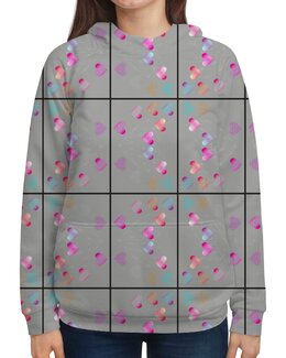 Заказать толстовку в Москве. Толстовка с полной запечаткой  Low Poly Heart  от natulia_hatulia@yahoo.com - готовые дизайны и нанесение принтов.