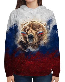 Заказать толстовку в Москве. Толстовка с полной запечаткой Русский Медведь от tutik_mutik@mail.ru - готовые дизайны и нанесение принтов.