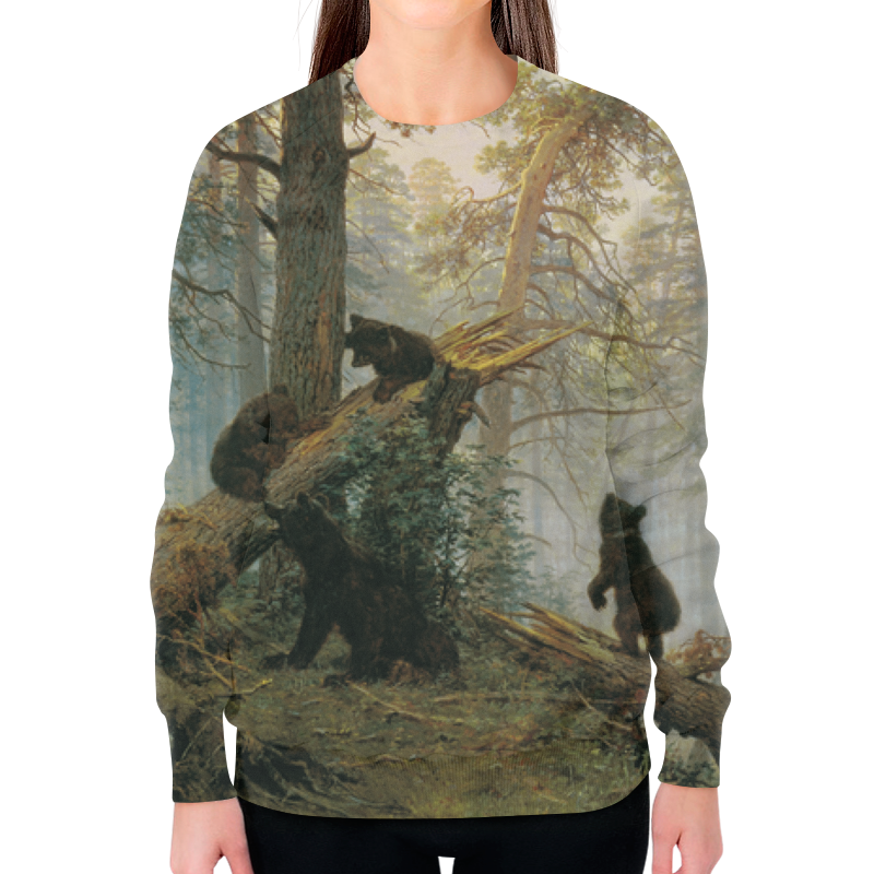 Printio Свитшот женский с полной запечаткой Утра в сосновом лесу printio холст 60×90 утро в сосновом бору