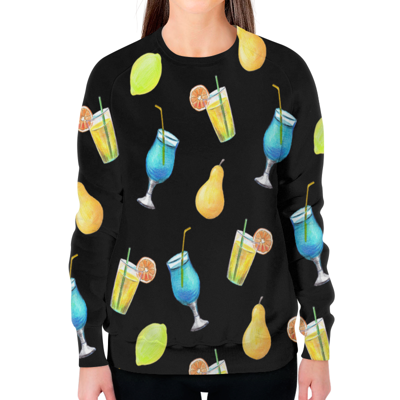 Printio Свитшот женский с полной запечаткой Коктейли