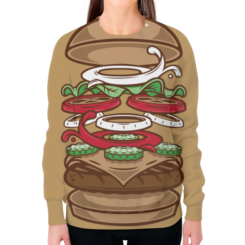 Printio Свитшот женский с полной запечаткой Burger/бургер