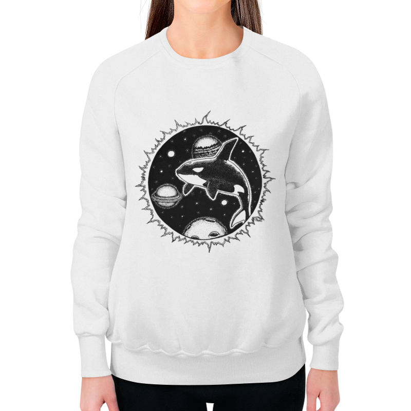 Printio Свитшот женский с полной запечаткой Космос кит планеты printio футболка с полной запечаткой мужская космос кит планеты