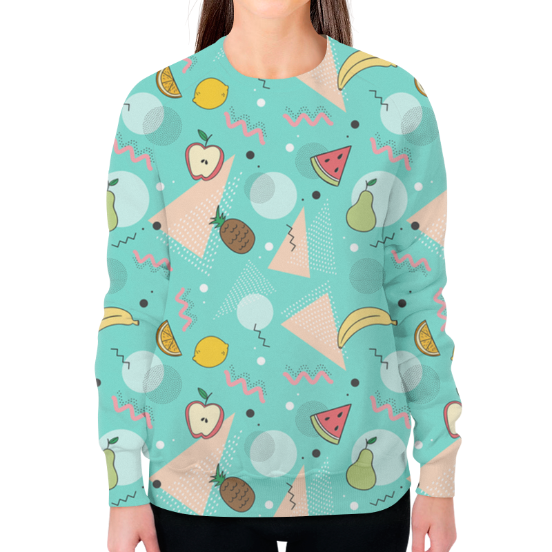 Printio Свитшот женский с полной запечаткой Фрукты