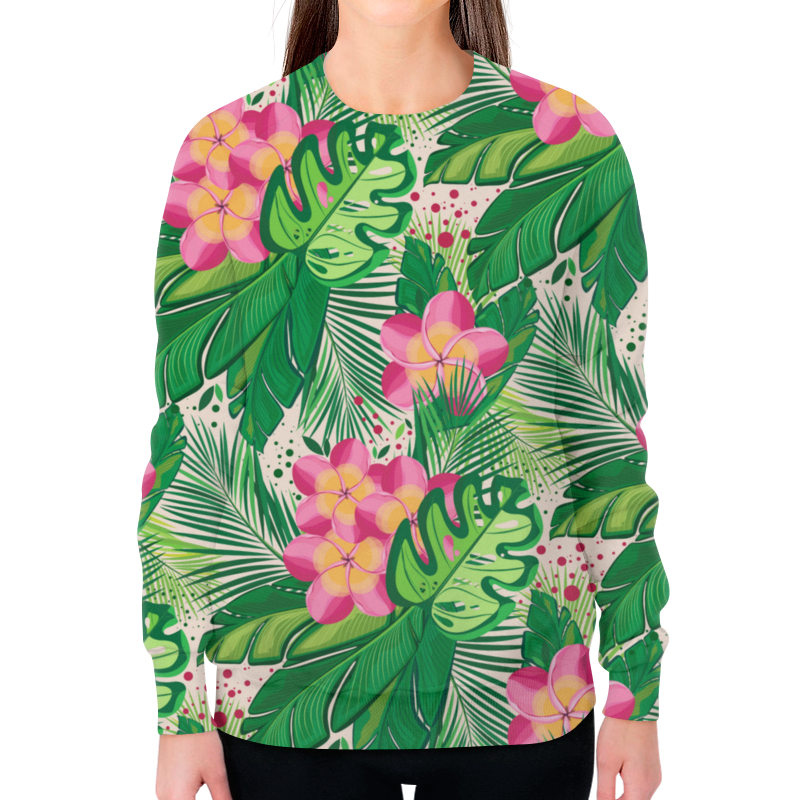 Printio Свитшот женский с полной запечаткой Тропические букеты printio футболка с полной запечаткой женская тропические букеты