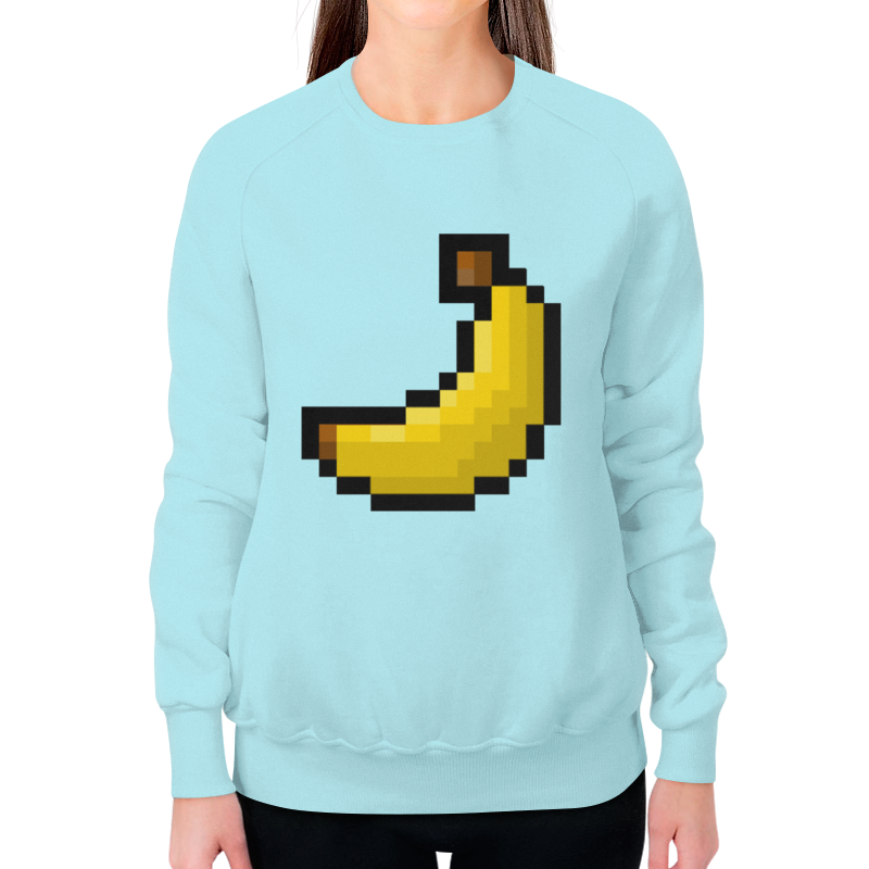 Printio Свитшот женский с полной запечаткой Пиксельный банан