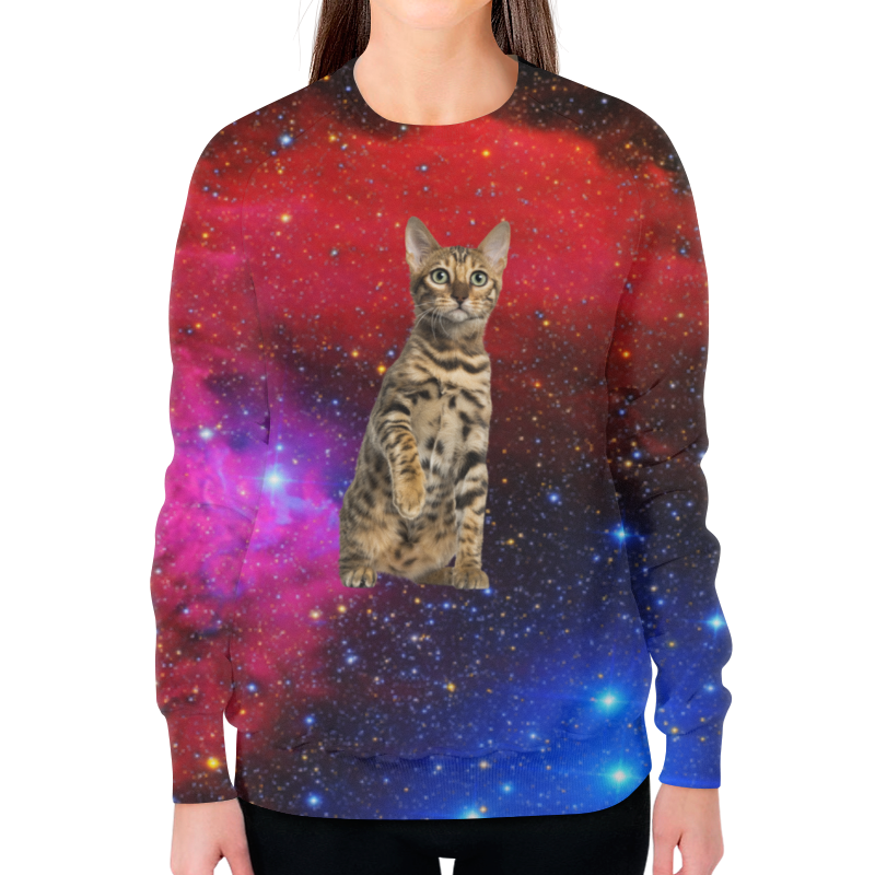 Printio Свитшот женский с полной запечаткой кот в космосе printio свитшот женский с полной запечаткой кот в пальто