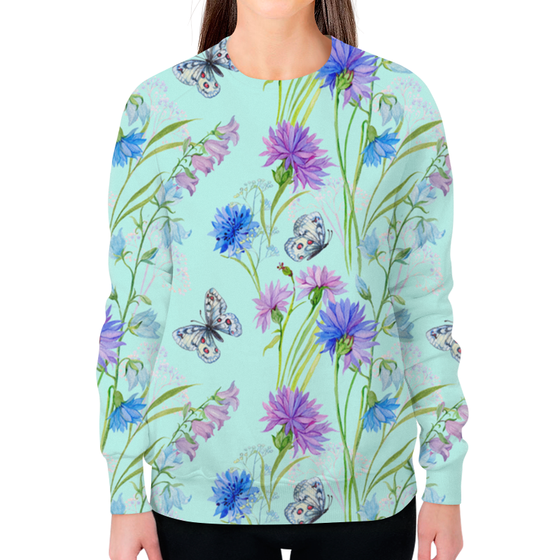 Printio Свитшот женский с полной запечаткой Бабочки