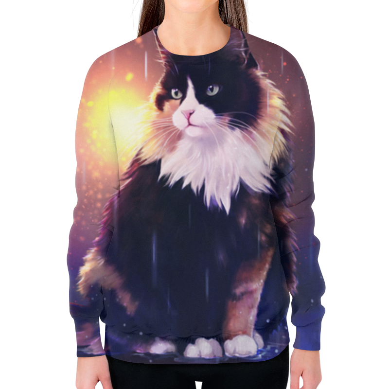 Printio Свитшот женский с полной запечаткой кошка