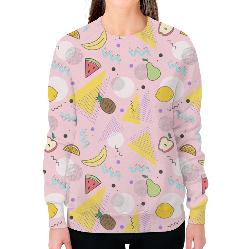 Printio Свитшот женский с полной запечаткой Фрукты