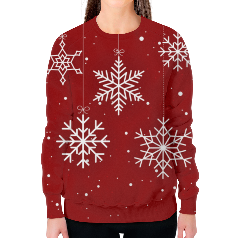 Printio Свитшот женский с полной запечаткой Снежинки