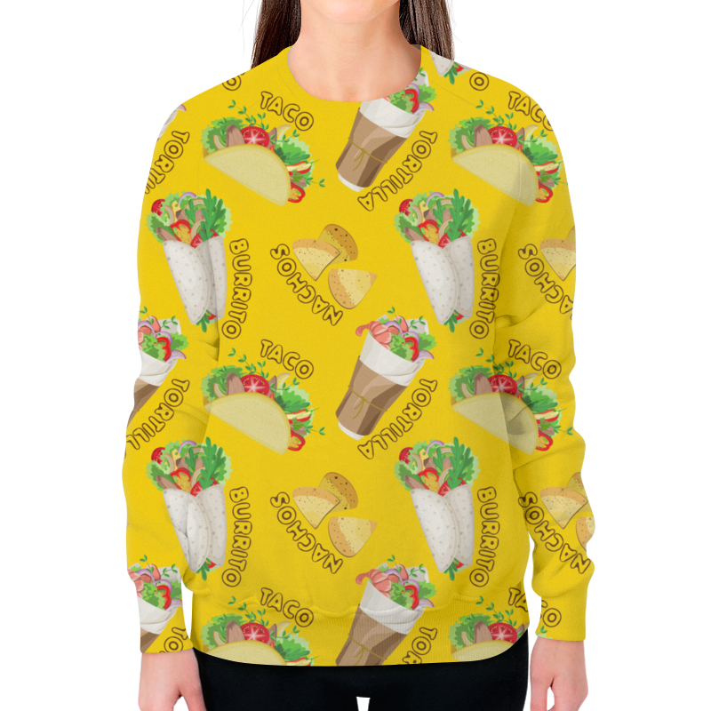 Printio Свитшот женский с полной запечаткой Мексиканская еда printio фартук с полной запечаткой мексиканская еда
