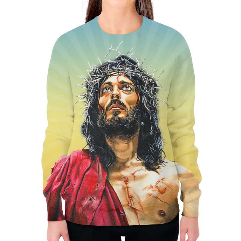 Printio Свитшот женский с полной запечаткой Jesus christ printio футболка с полной запечаткой мужская jesus christ
