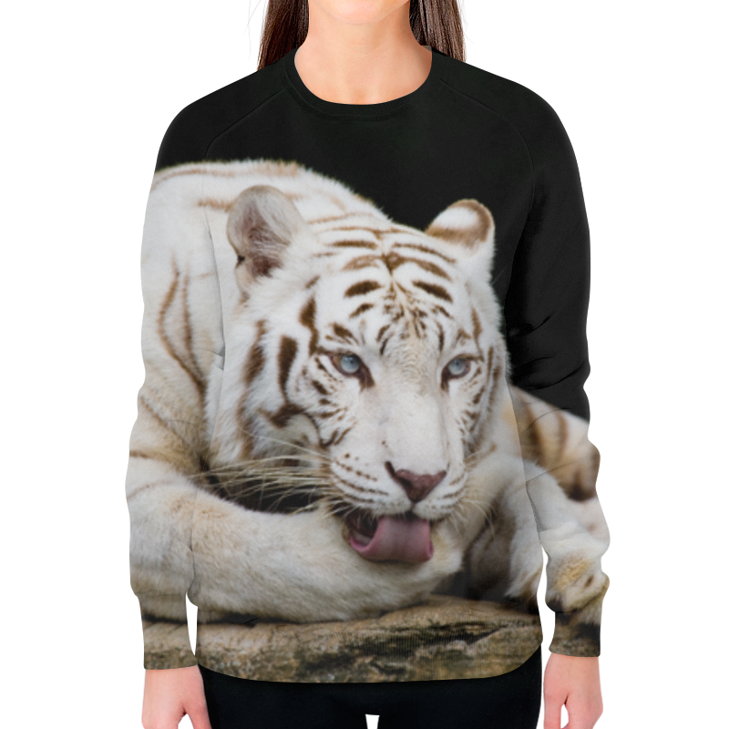 цена Printio Свитшот женский с полной запечаткой Белый тигр