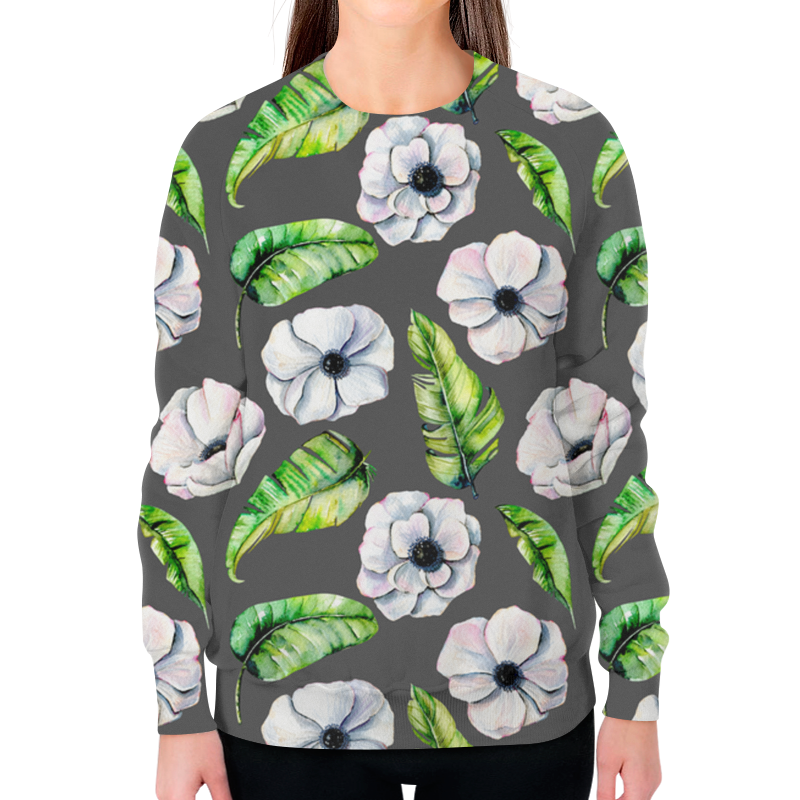 Printio Свитшот женский с полной запечаткой Цветы