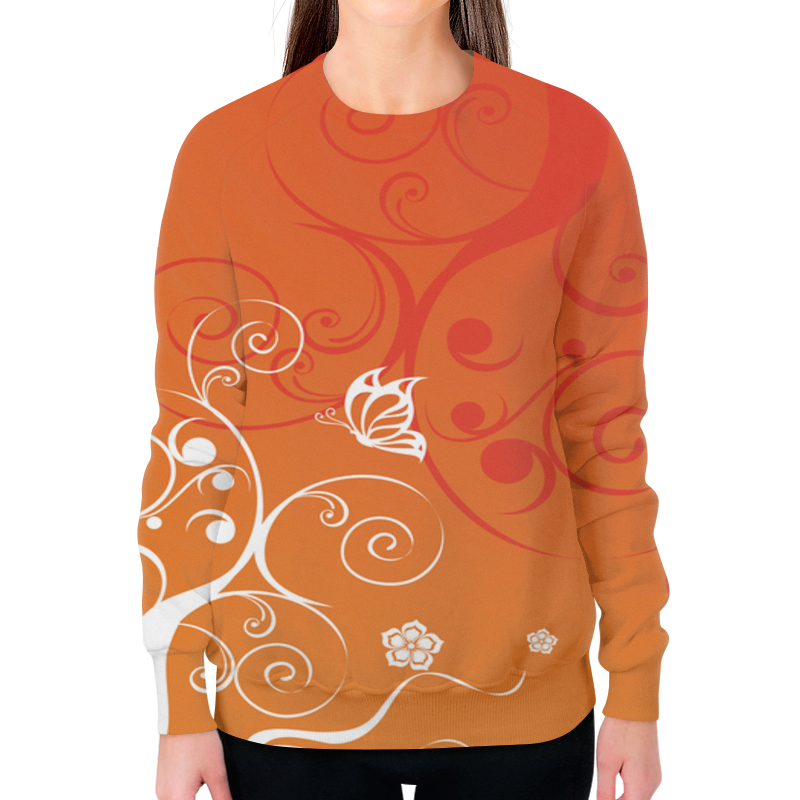 Printio Свитшот женский с полной запечаткой узор цветов