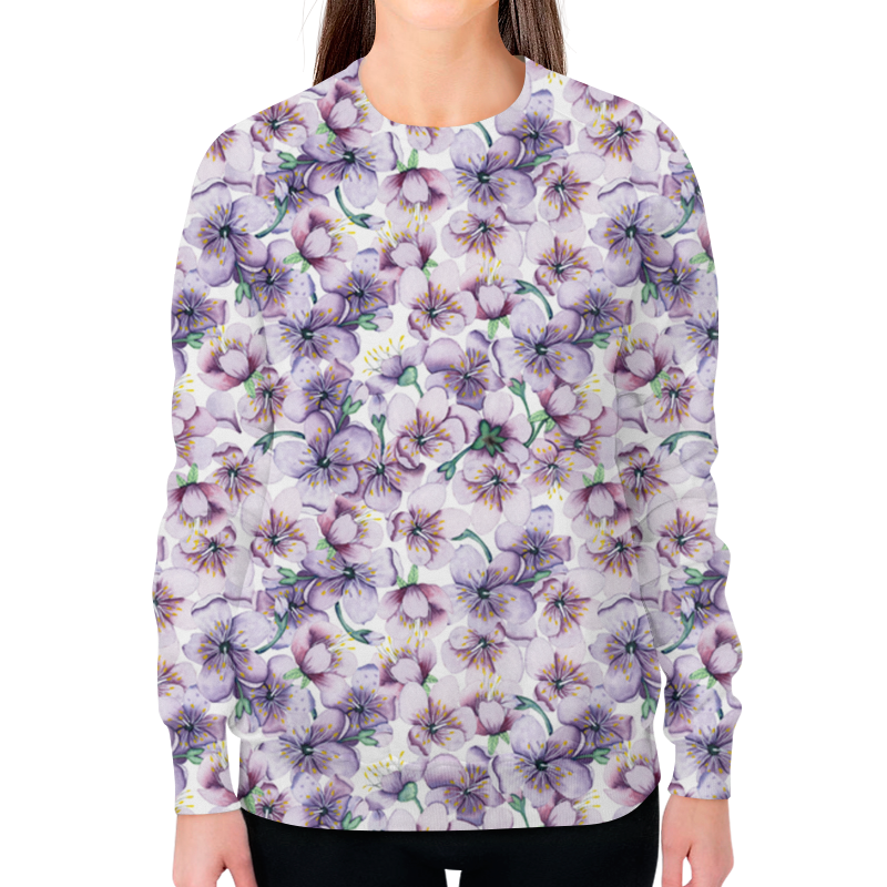 Printio Свитшот женский с полной запечаткой Цветочный узор