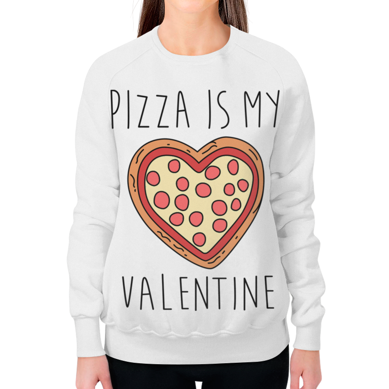 Printio Свитшот женский с полной запечаткой Пицца - мой валентин