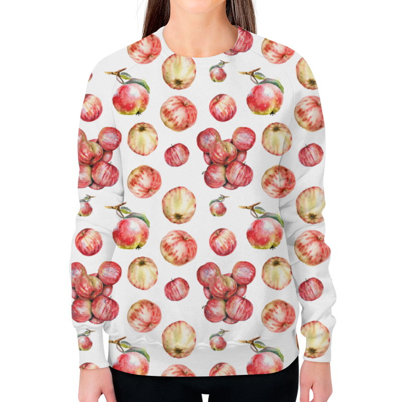 Printio Свитшот женский с полной запечаткой Осенние яблоки