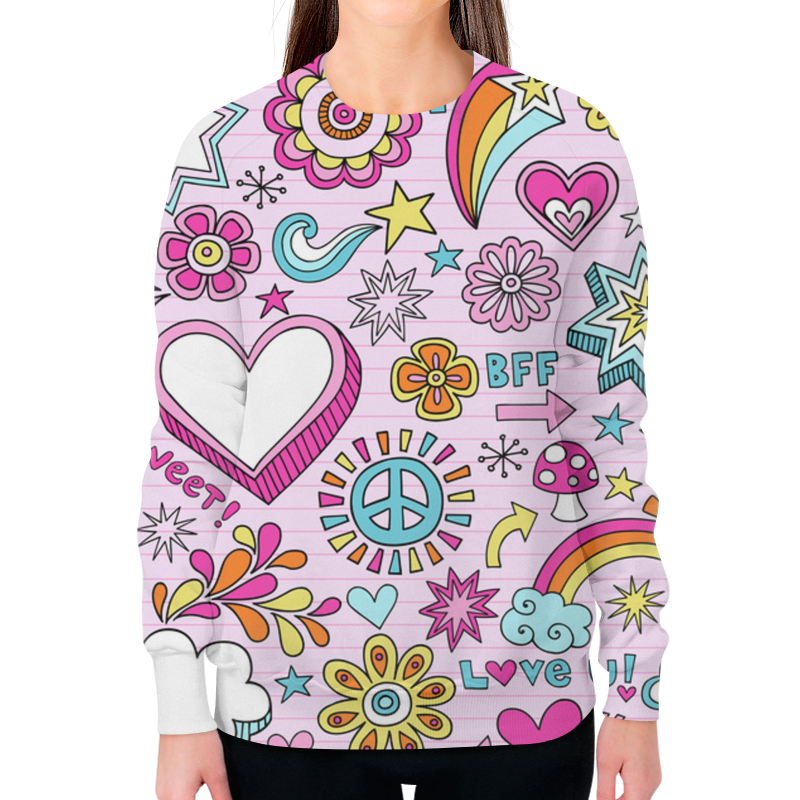 Printio Свитшот женский с полной запечаткой Цветы