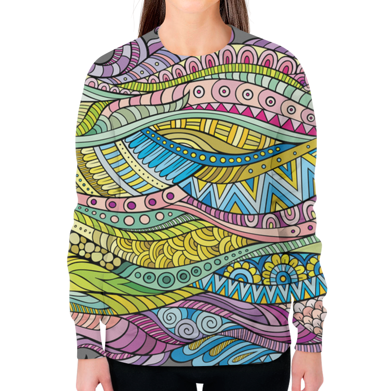 Printio Свитшот женский с полной запечаткой Волны