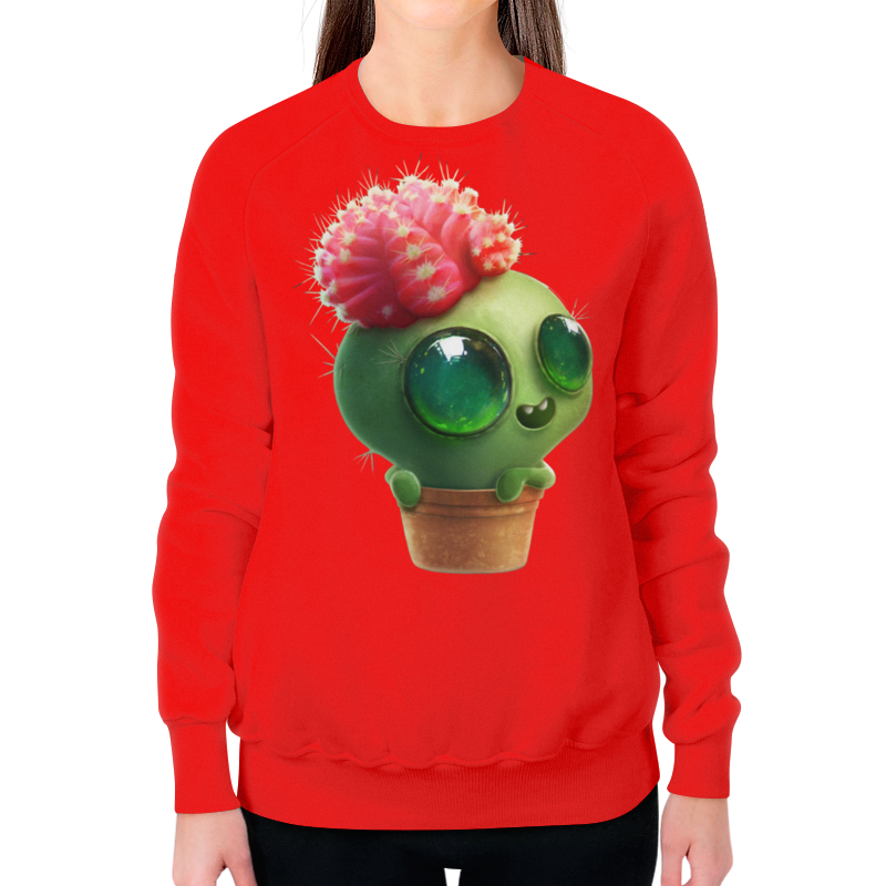 Printio Свитшот женский с полной запечаткой Funny cactus