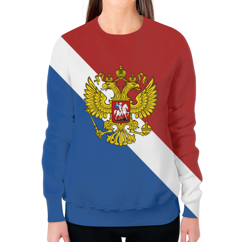 Printio Свитшот женский с полной запечаткой Флаг россии