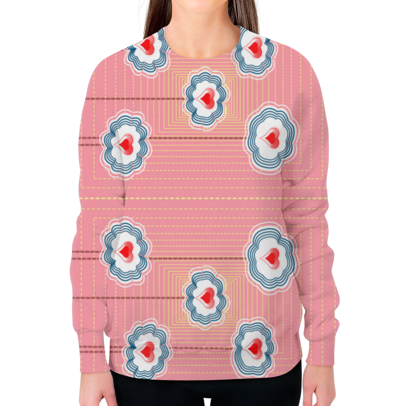 Printio Свитшот женский с полной запечаткой Цветочный паттерн printio футболка с полной запечаткой мужская абстрактные полосы
