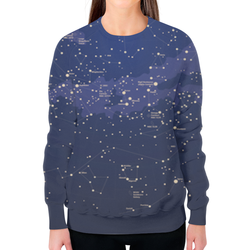 Printio Свитшот женский с полной запечаткой Космос и звезды printio футболка с полной запечаткой мужская карта звездного неба