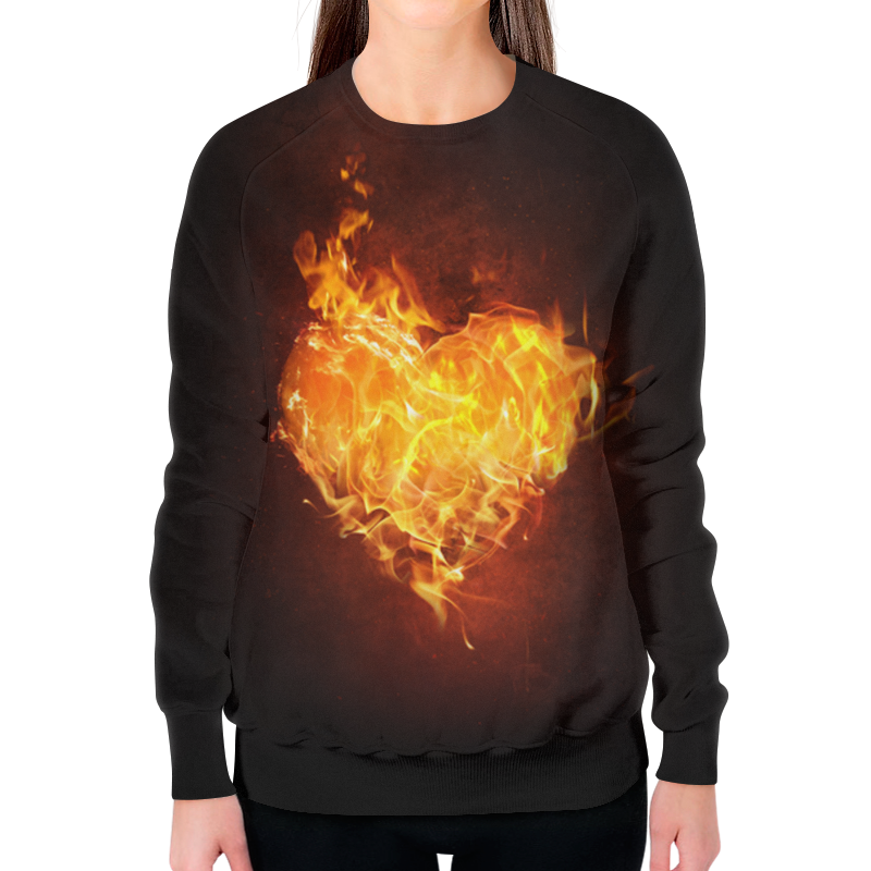 Printio Свитшот женский с полной запечаткой Огненное сердце printio футболка с полной запечаткой мужская огненное сердце
