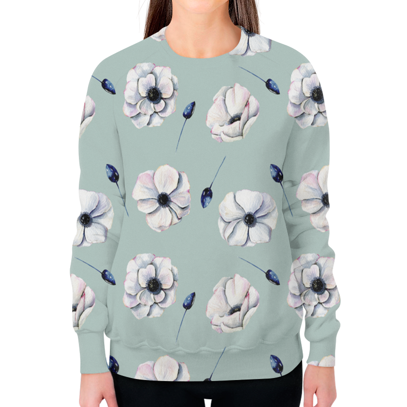Printio Свитшот женский с полной запечаткой Цветы