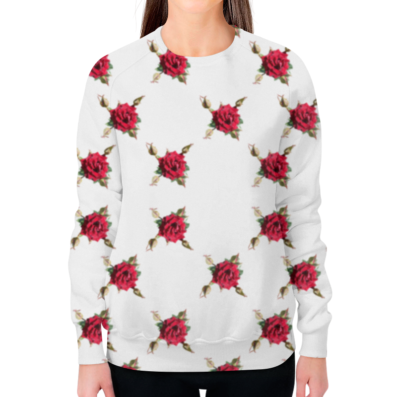 Printio Свитшот женский с полной запечаткой Rose low poly vector