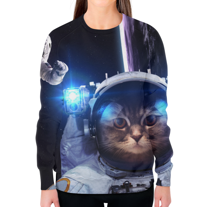 Printio Свитшот женский с полной запечаткой Кот космонавт printio свитшот женский с полной запечаткой кот саймона