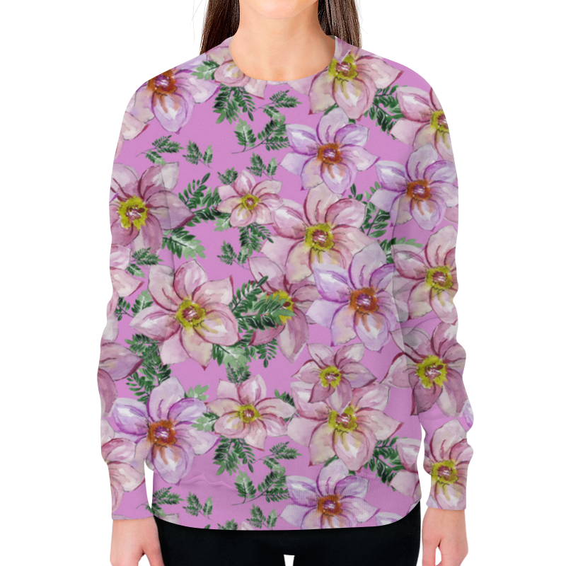 Printio Свитшот женский с полной запечаткой Весенние цветы printio футболка с полной запечаткой мужская весенние цветы