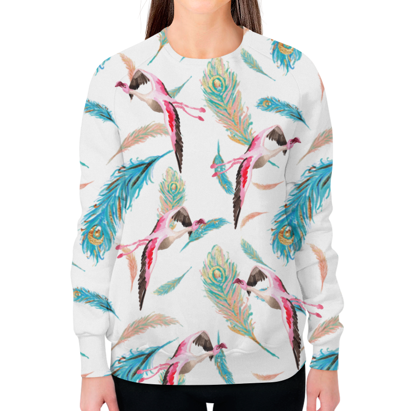 Printio Свитшот женский с полной запечаткой Птички