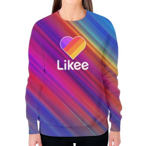 Заказать свитшот в Москве. Свитшот женский с полной запечаткой Likee  от DESIGNER   - готовые дизайны и нанесение принтов.