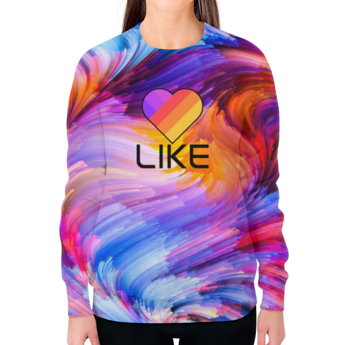 Заказать свитшот в Москве. Свитшот женский с полной запечаткой Like  от DESIGNER   - готовые дизайны и нанесение принтов.