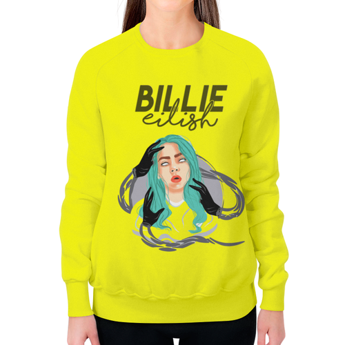 Заказать свитшот в Москве. Свитшот женский с полной запечаткой Billie Eilish( Билли Айлиш)       от T-shirt print  - готовые дизайны и нанесение принтов.