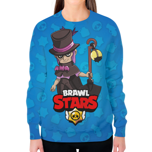 Заказать свитшот в Москве. Свитшот женский с полной запечаткой BRAWL STARS MORTIS от geekbox - готовые дизайны и нанесение принтов.