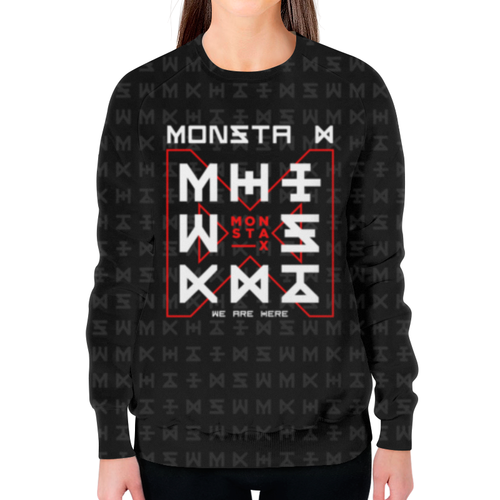 Заказать свитшот в Москве. Свитшот женский с полной запечаткой Monsta X от geekbox - готовые дизайны и нанесение принтов.