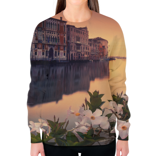 Заказать свитшот в Москве. Свитшот женский с полной запечаткой Венеция от THE_NISE  - готовые дизайны и нанесение принтов.