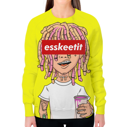 Заказать свитшот в Москве. Свитшот женский с полной запечаткой Lil Pump от geekbox - готовые дизайны и нанесение принтов.