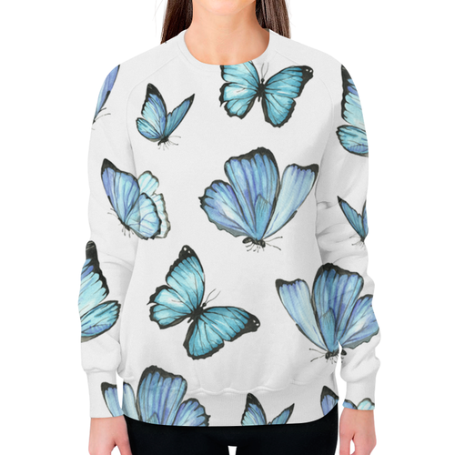 Заказать свитшот в Москве. Свитшот женский с полной запечаткой бабочки от THE_NISE  - готовые дизайны и нанесение принтов.
