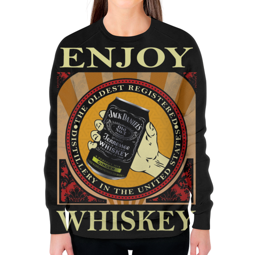 Заказать свитшот в Москве. Свитшот женский с полной запечаткой Jack Daniels от Leichenwagen - готовые дизайны и нанесение принтов.