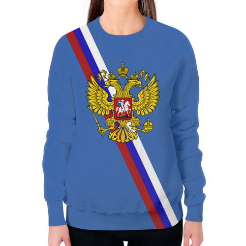 Заказать свитшот в Москве. Свитшот женский с полной запечаткой  Герб России от THE_NISE  - готовые дизайны и нанесение принтов.