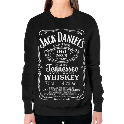 Заказать свитшот в Москве. Свитшот женский с полной запечаткой Jack Daniels от Leichenwagen - готовые дизайны и нанесение принтов.